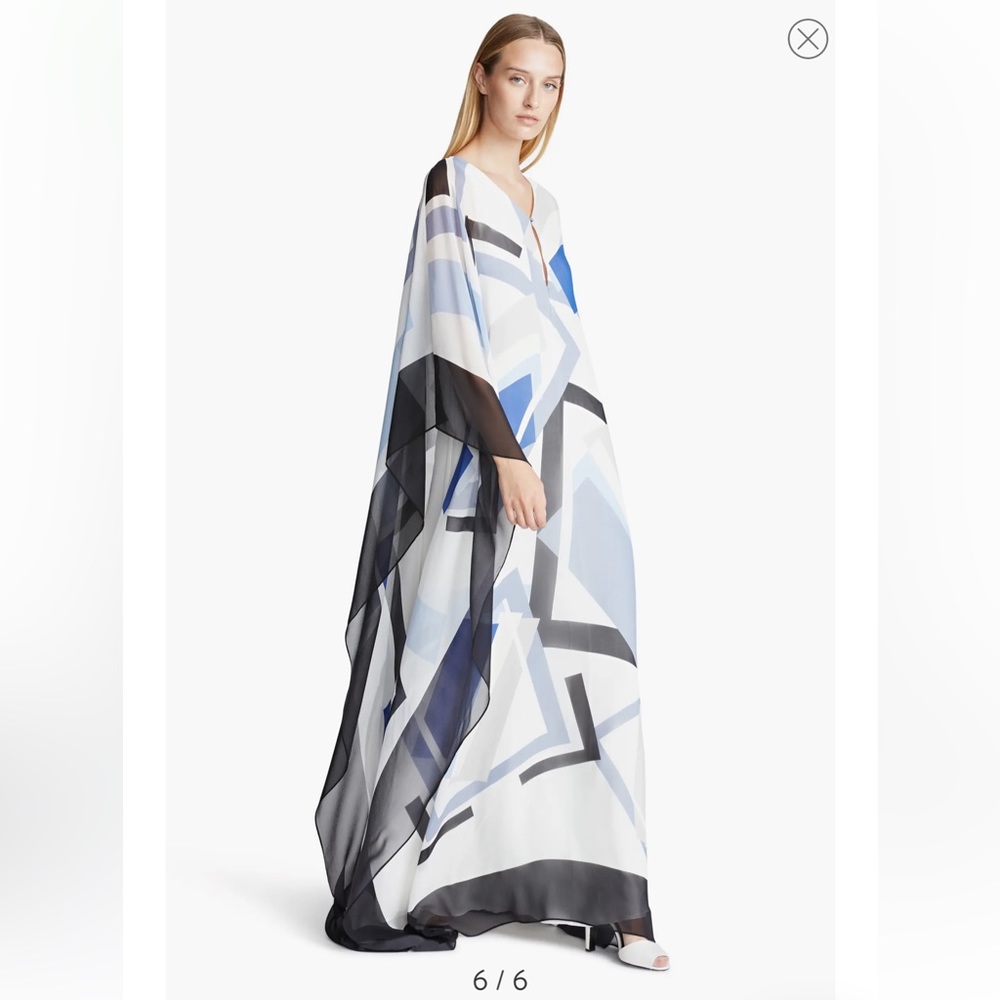 NWT HALSTON Selene Georgette Caftan Dress